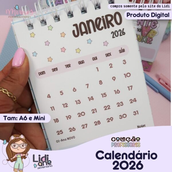 ARQ DIG - Calendários A6 e Mini -  Professores - Imagem 2