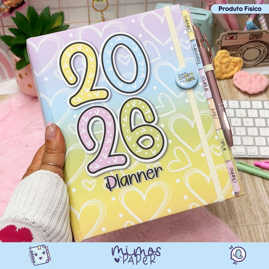ColUAU-ProdFis1 Planner UAU 2026 - LOVE COLOR - Imagem 1